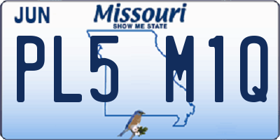 MO license plate PL5M1Q