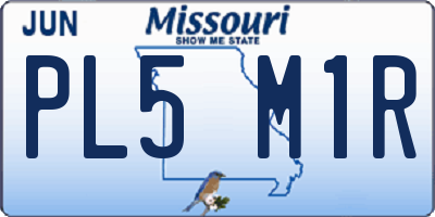 MO license plate PL5M1R