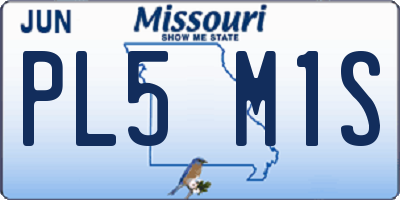 MO license plate PL5M1S