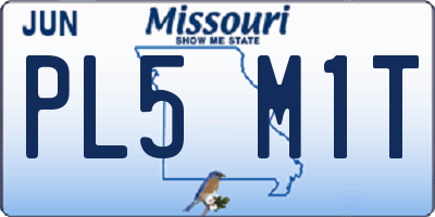MO license plate PL5M1T