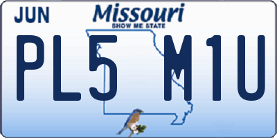 MO license plate PL5M1U