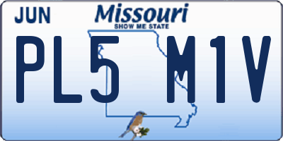 MO license plate PL5M1V