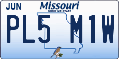 MO license plate PL5M1W