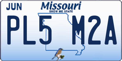 MO license plate PL5M2A