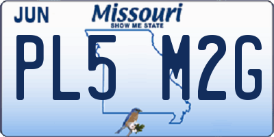 MO license plate PL5M2G