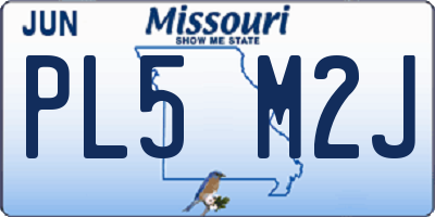 MO license plate PL5M2J