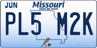 MO license plate PL5M2K