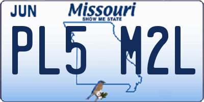 MO license plate PL5M2L
