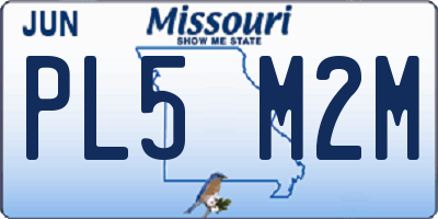 MO license plate PL5M2M