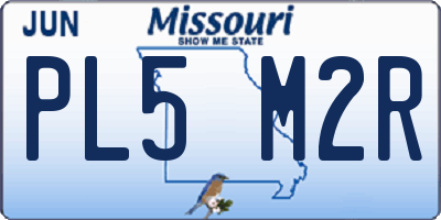 MO license plate PL5M2R