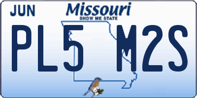 MO license plate PL5M2S