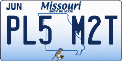 MO license plate PL5M2T