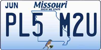 MO license plate PL5M2U
