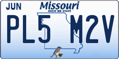 MO license plate PL5M2V