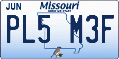 MO license plate PL5M3F