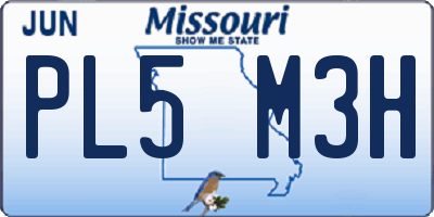 MO license plate PL5M3H