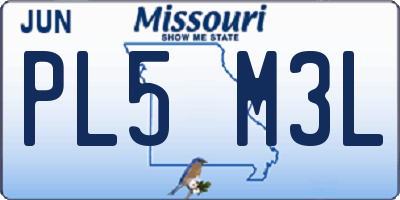 MO license plate PL5M3L