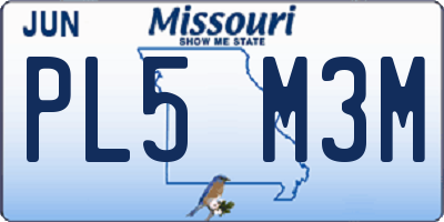 MO license plate PL5M3M