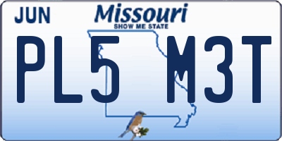 MO license plate PL5M3T