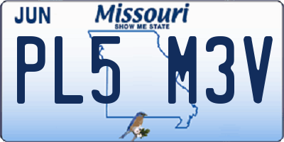 MO license plate PL5M3V