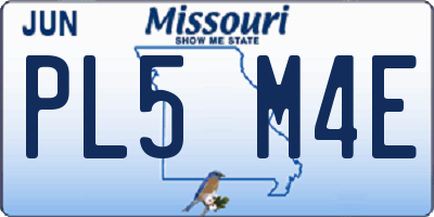 MO license plate PL5M4E