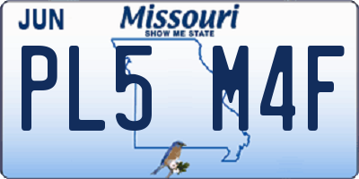 MO license plate PL5M4F