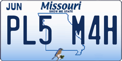 MO license plate PL5M4H