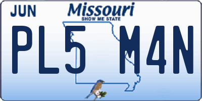 MO license plate PL5M4N