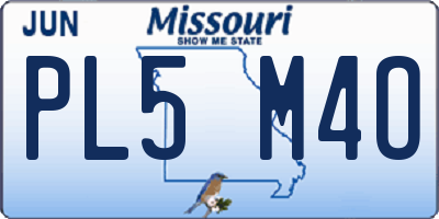 MO license plate PL5M4O