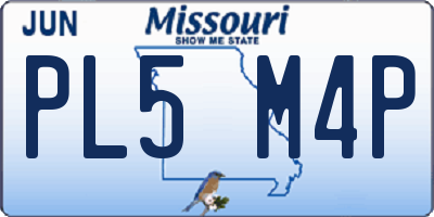 MO license plate PL5M4P