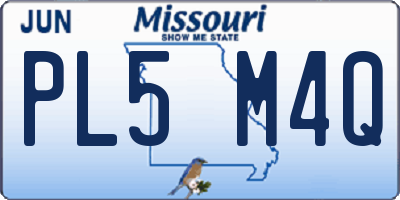 MO license plate PL5M4Q