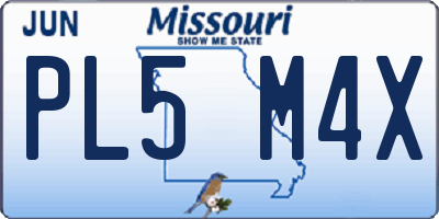 MO license plate PL5M4X
