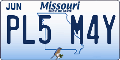 MO license plate PL5M4Y