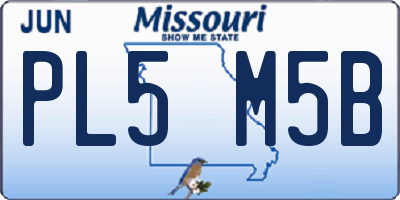 MO license plate PL5M5B