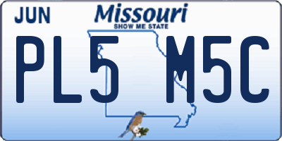 MO license plate PL5M5C