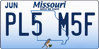 MO license plate PL5M5F