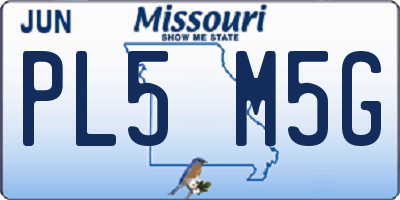 MO license plate PL5M5G
