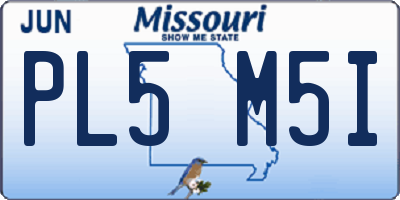 MO license plate PL5M5I