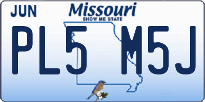 MO license plate PL5M5J