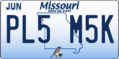 MO license plate PL5M5K