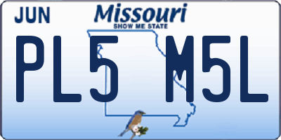 MO license plate PL5M5L