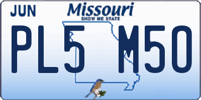 MO license plate PL5M5O