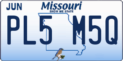 MO license plate PL5M5Q