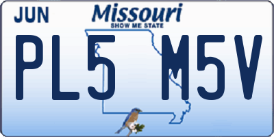 MO license plate PL5M5V