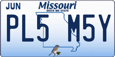 MO license plate PL5M5Y