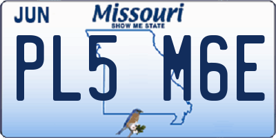 MO license plate PL5M6E