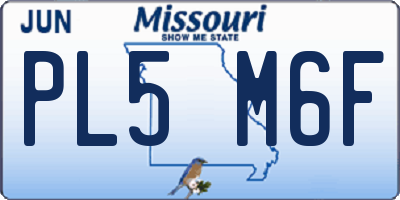 MO license plate PL5M6F