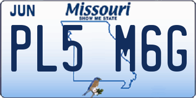 MO license plate PL5M6G
