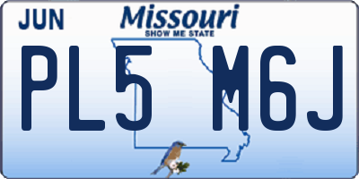 MO license plate PL5M6J