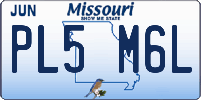 MO license plate PL5M6L